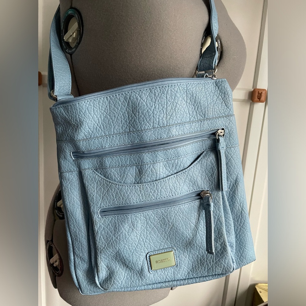 Rosetti cross body messenger bag. Blue. Vintage.